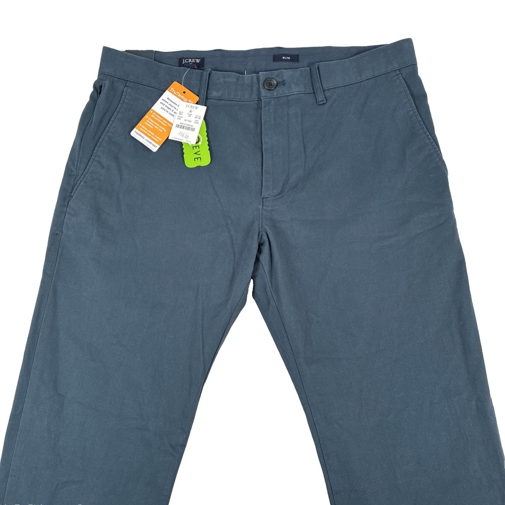 New Mens J. Crew Slim Fit Repreve Chino Pants Size 33x32 Flex Blue NWT